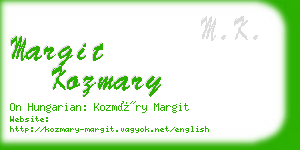 margit kozmary business card